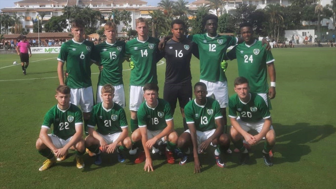 Cian Hayes (22) making his full debut for Republic of Ireland Under-19s in their 1-1 draw against Sweden in Marbella.