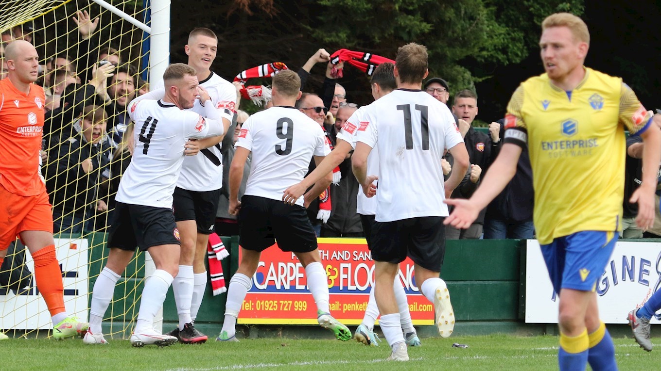 Will Russ after scoring the only goal in FC United of Manchester